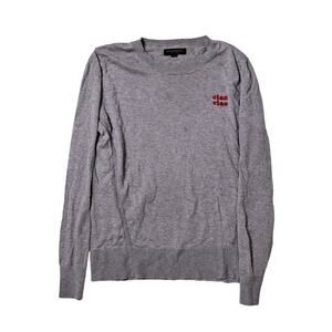 Banana Republic gray sweater "CIAO CIAO" design in red Silk cotton blend